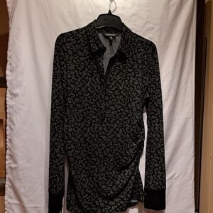 Ellen Tracy Black and White Geometric Blouse